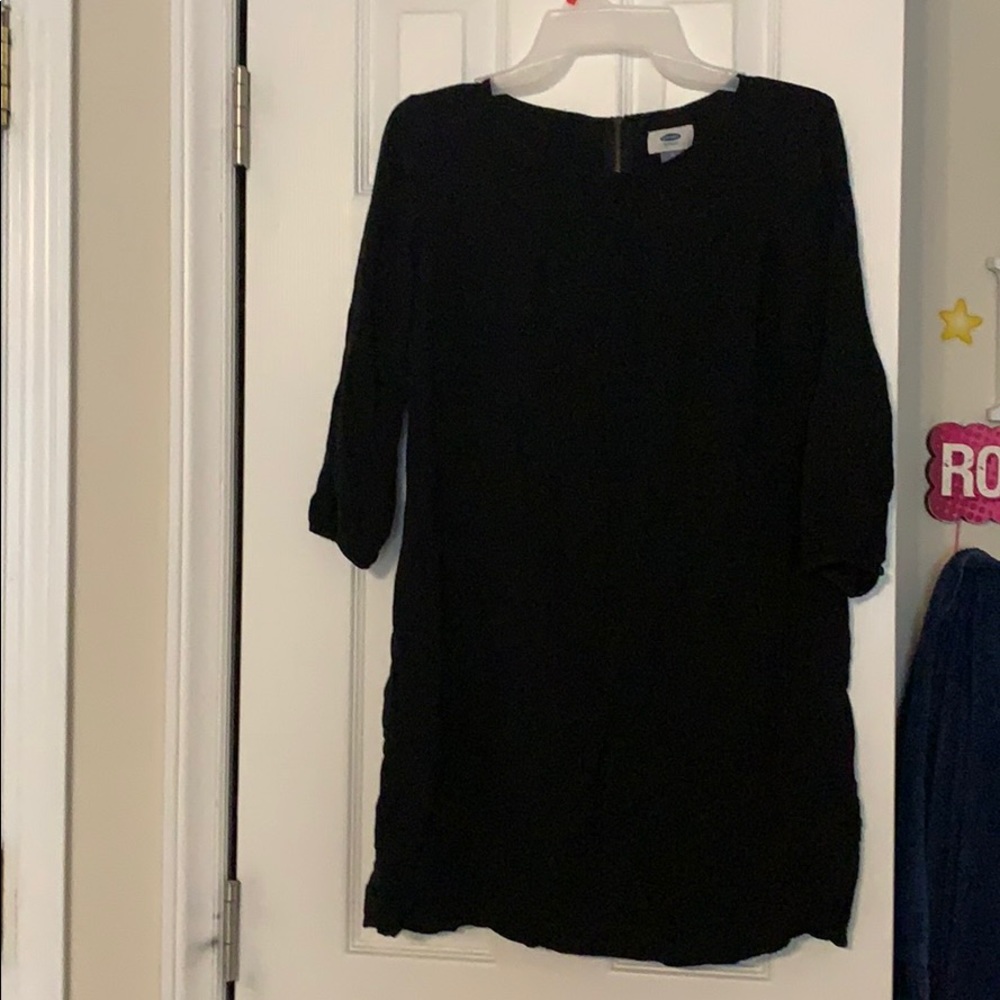 Black MidSleeve T-shirt Dress